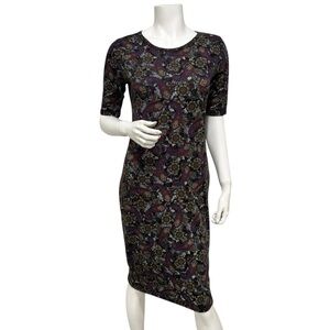 LulaRoe Women's Paisley Print Short Sleeve Sheath Julia Dress Size S
